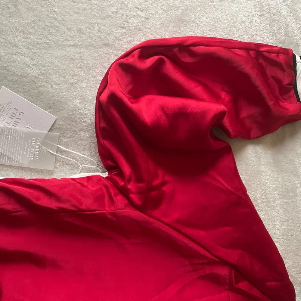 ALABAMA MIXED MEDIA THROWBACK BOMBER JACKET/RHINESTONE BY MADI P.T. - Picture 12 of 15